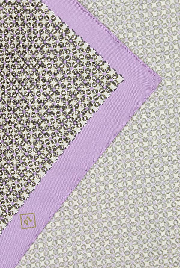 Lab. Pal Zileri Pochette in seta stampata con piping a contrasto In Saldo