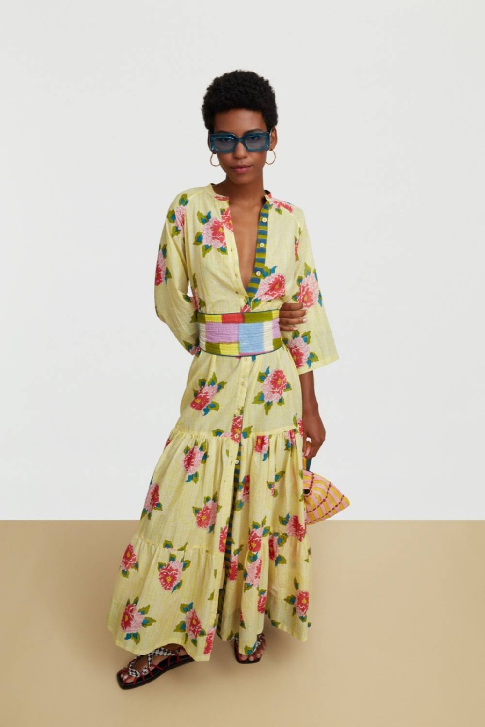 Lisa Corti abito rambagh barwara light yellow Spedizione Gratuita