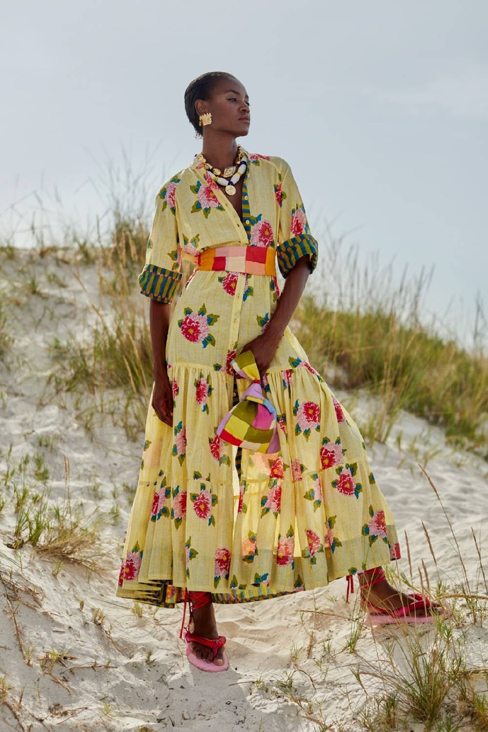 Lisa Corti abito rambagh barwara light yellow Spedizione Gratuita