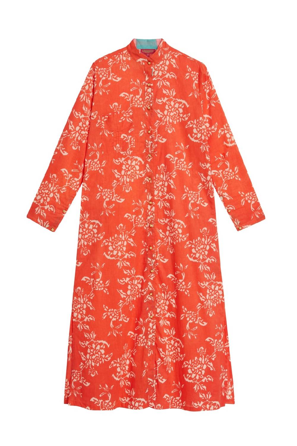 Lisa Corti kurta lunga aperta kandem design coral Presa