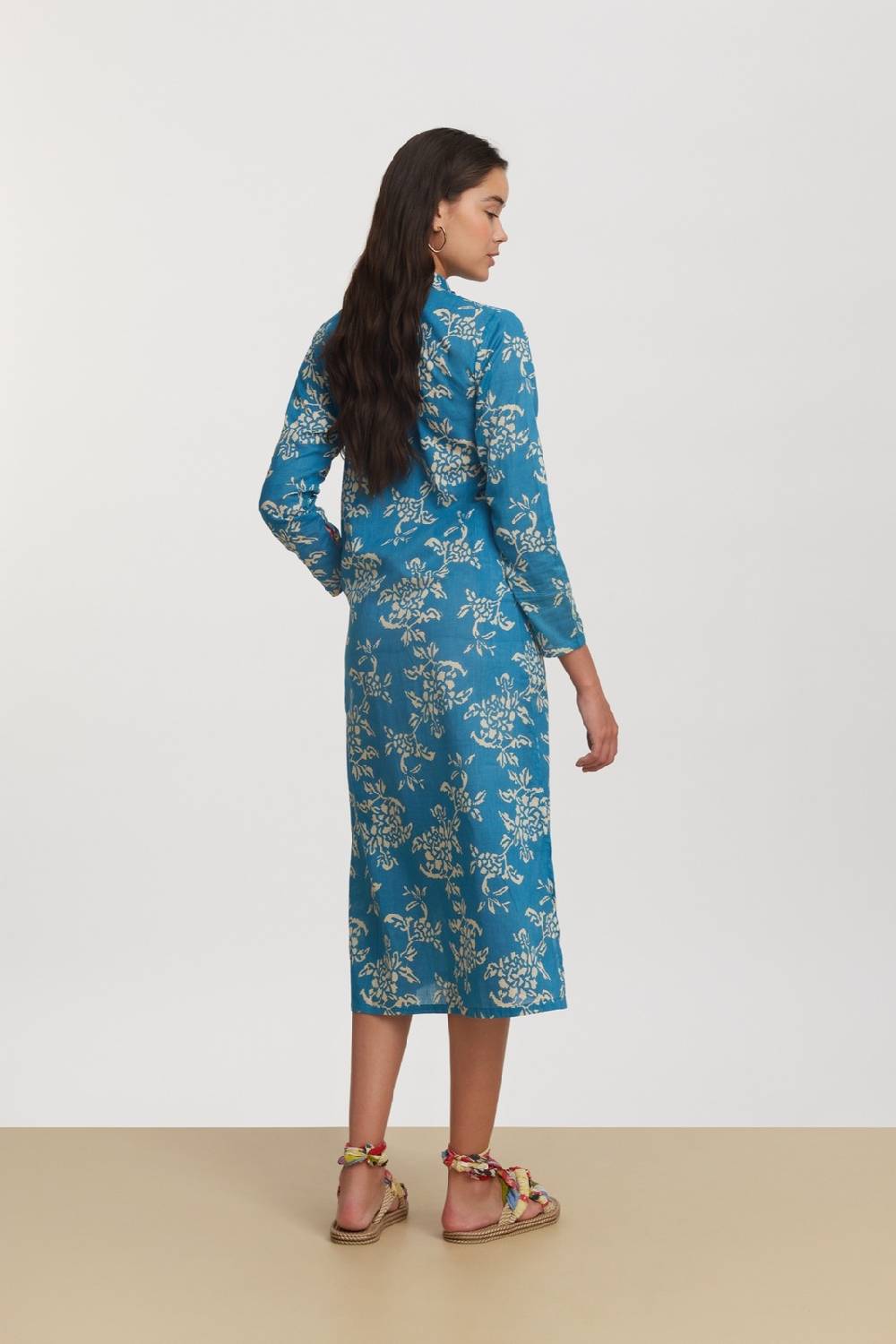 Lisa Corti kurta lunga aperta kandem design turquoise Offerta