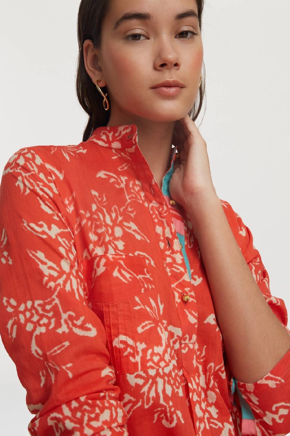 Lisa Corti kurta lunga kandem design coral Economico
