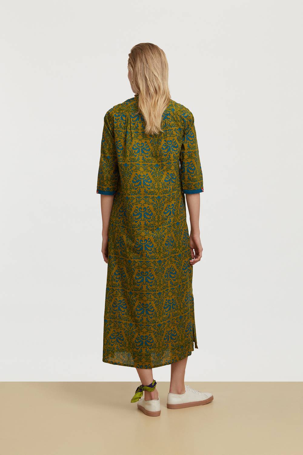 Lisa Corti caftano mirte tangeri damask olive green Saldi