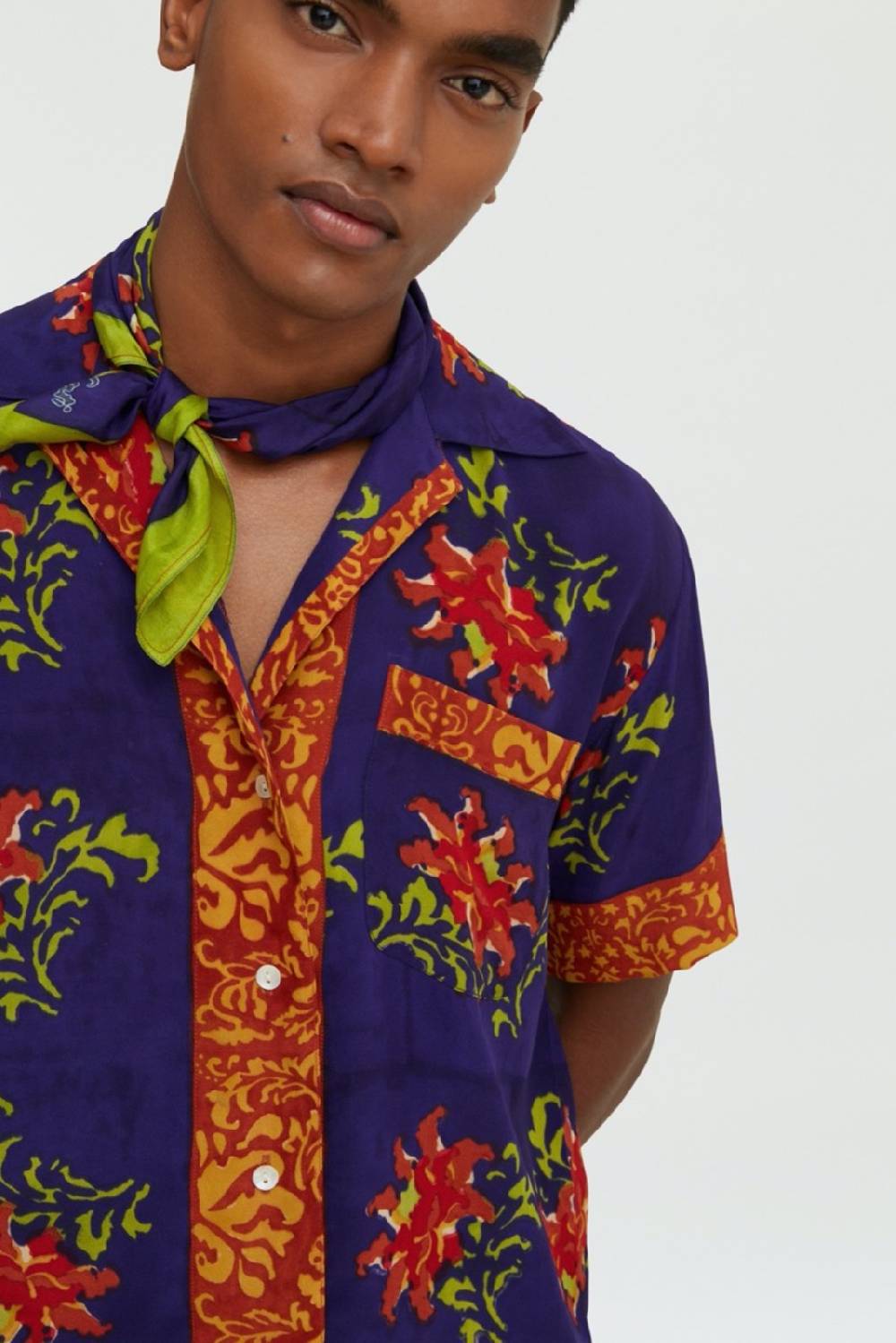 Lisa Corti camicia foulard tangeri flower purple Negozio
