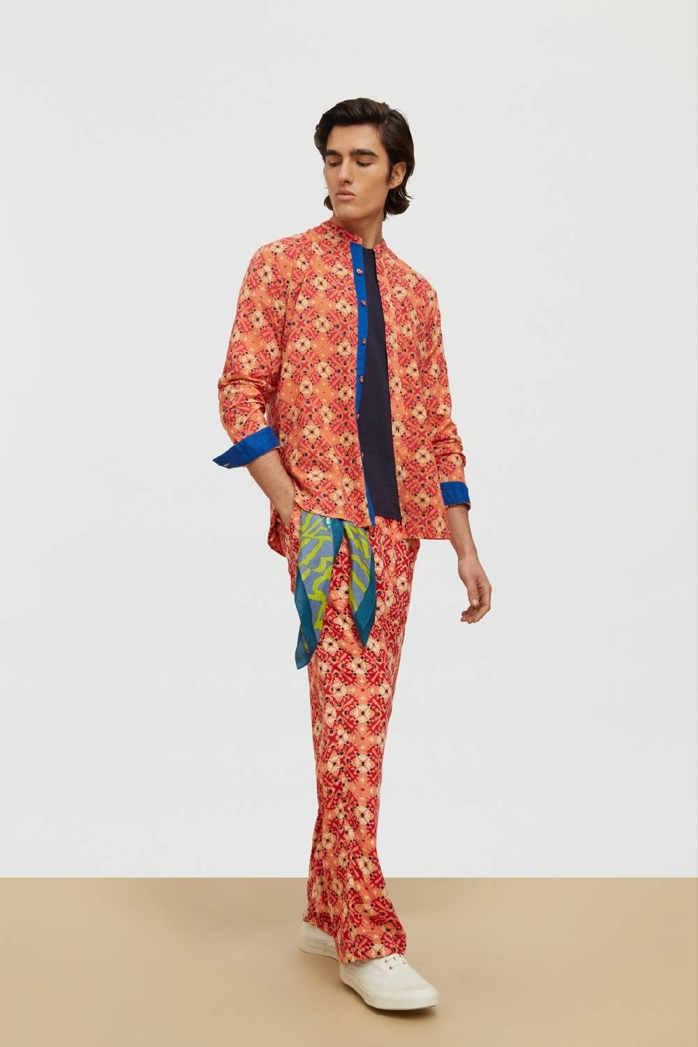 Lisa Corti camicia santorini morocco design red Nuova