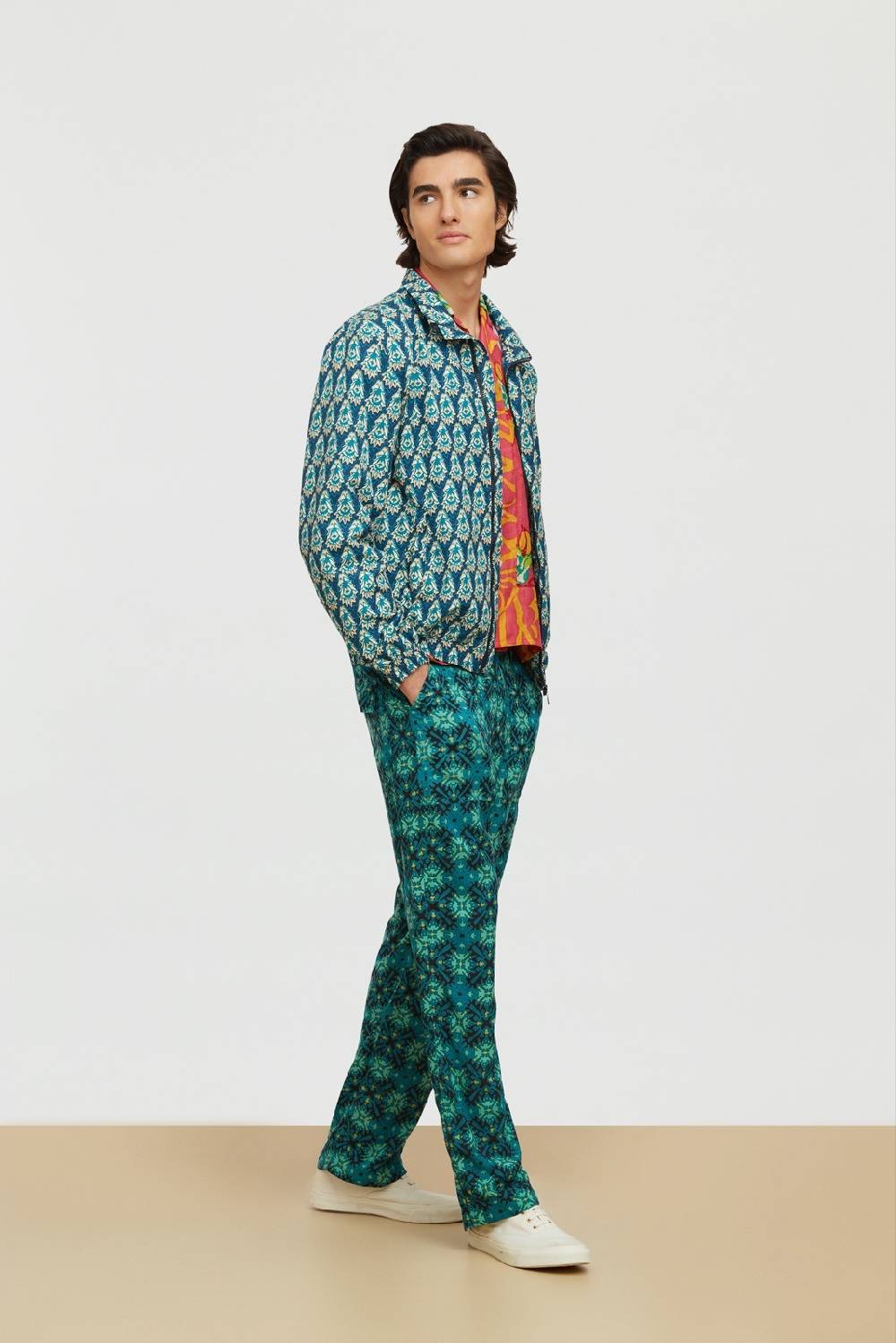 Lisa Corti giacca meltemi parrot peacock Nuovo