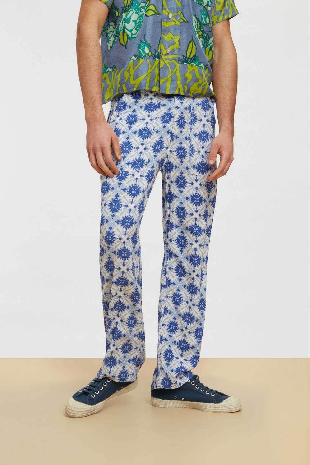 Lisa Corti pantalone dinghi marocco design blue Spedizione Gratuita