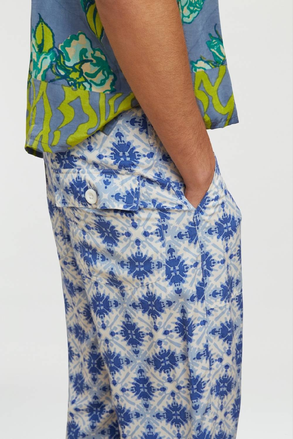 Lisa Corti pantalone dinghi marocco design blue Spedizione Gratuita