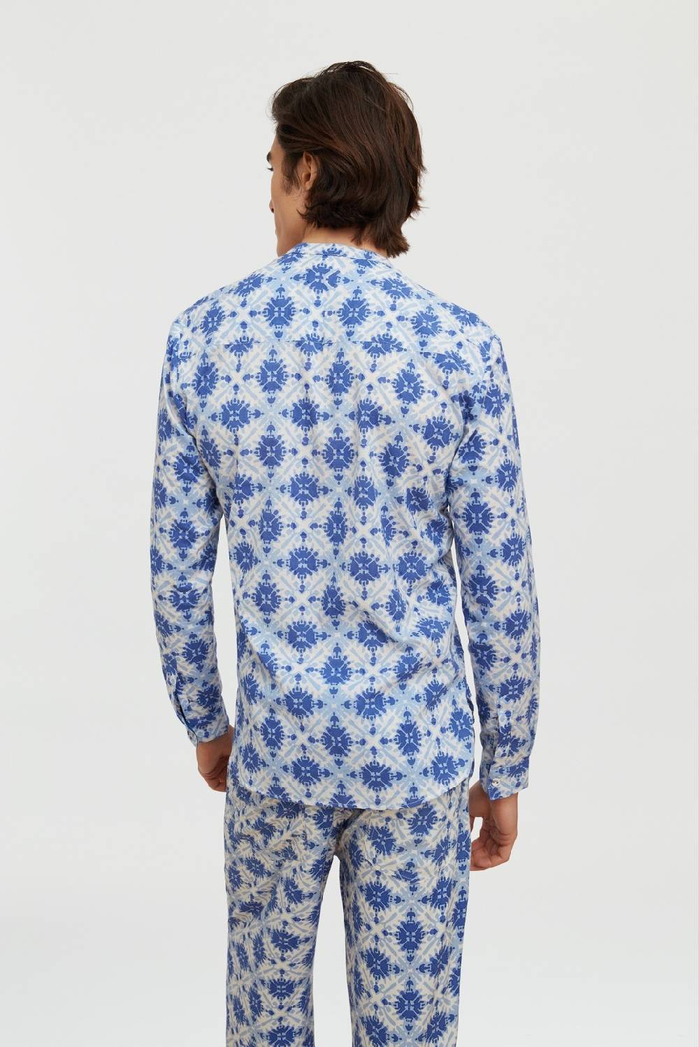 Lisa Corti camicia santorini morocco design blue Consegna Veloce