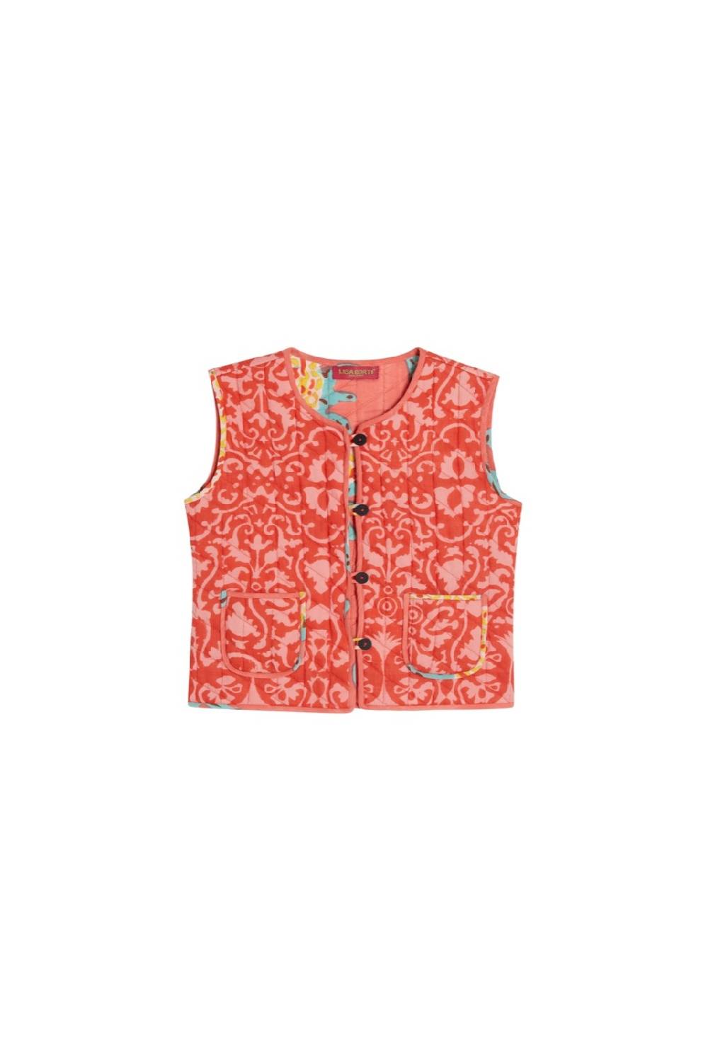 Lisa Corti gilet bambino damask design red Sottocosto