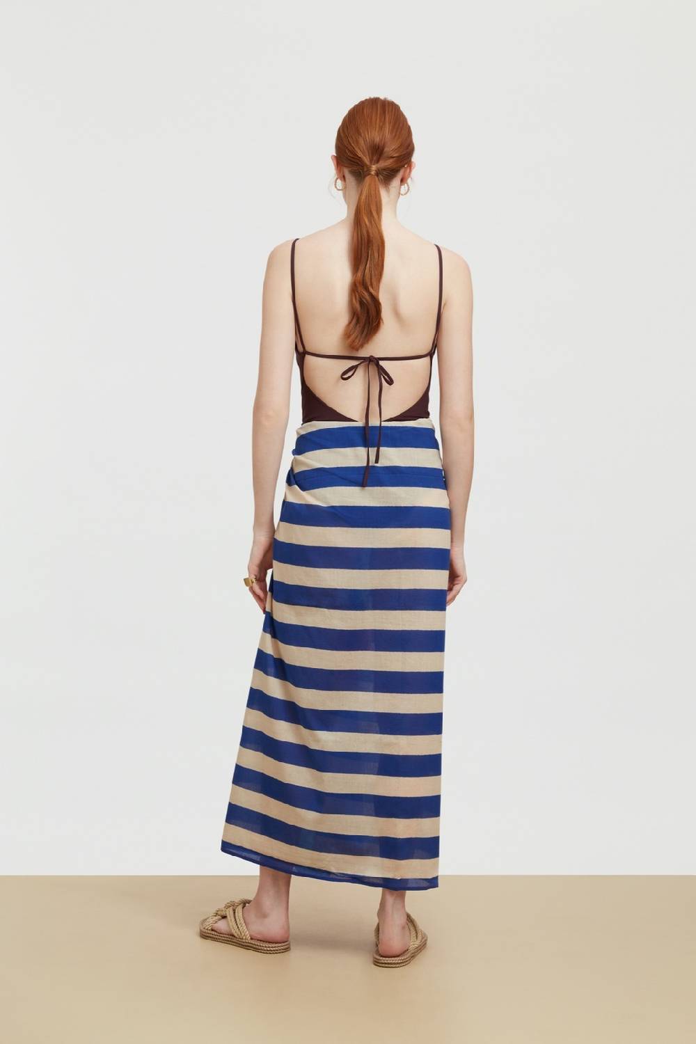 Lisa Corti pareo nizam stripes blue natural Promozione
