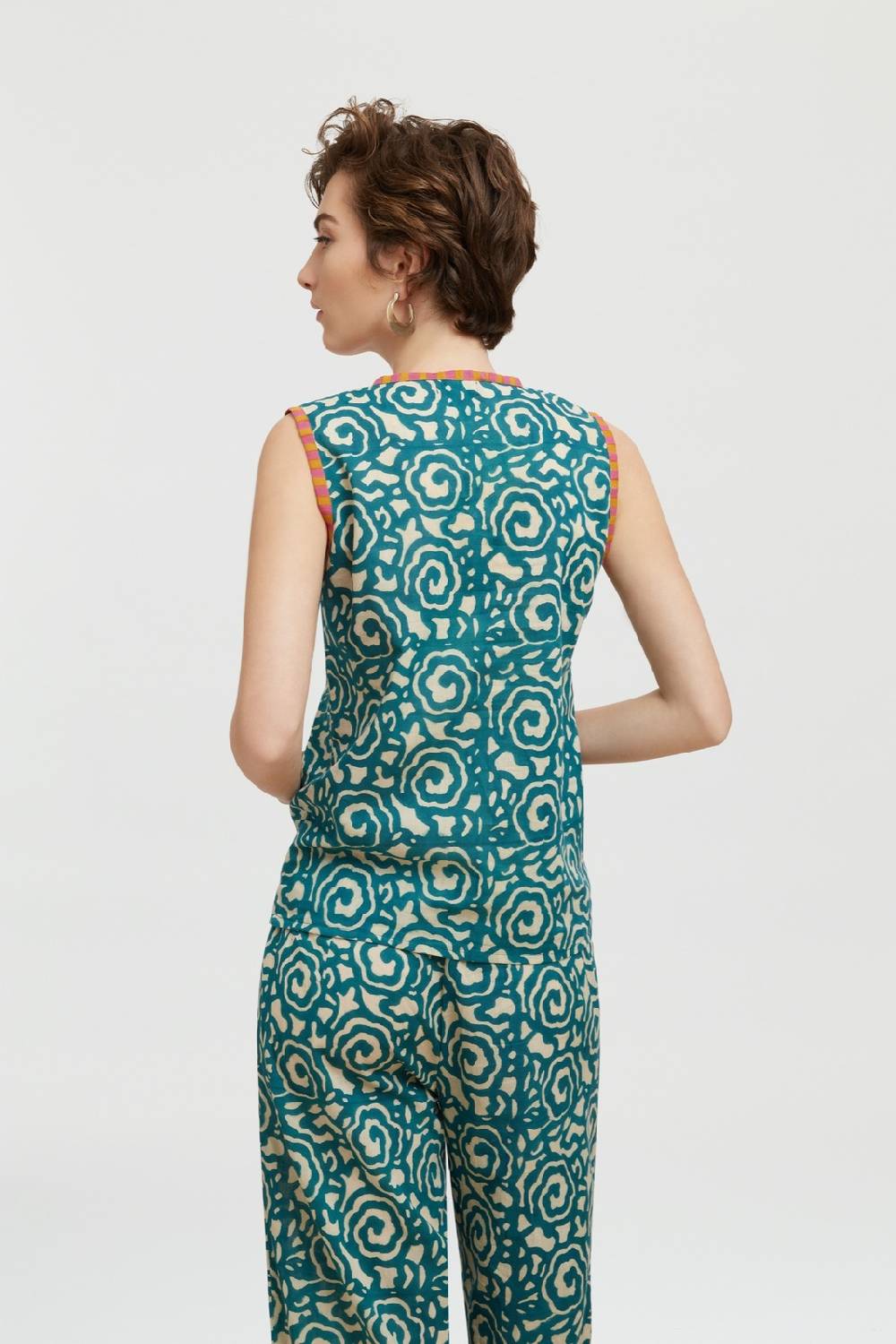 Lisa Corti top banyan spiral peacock natural Negozi Online