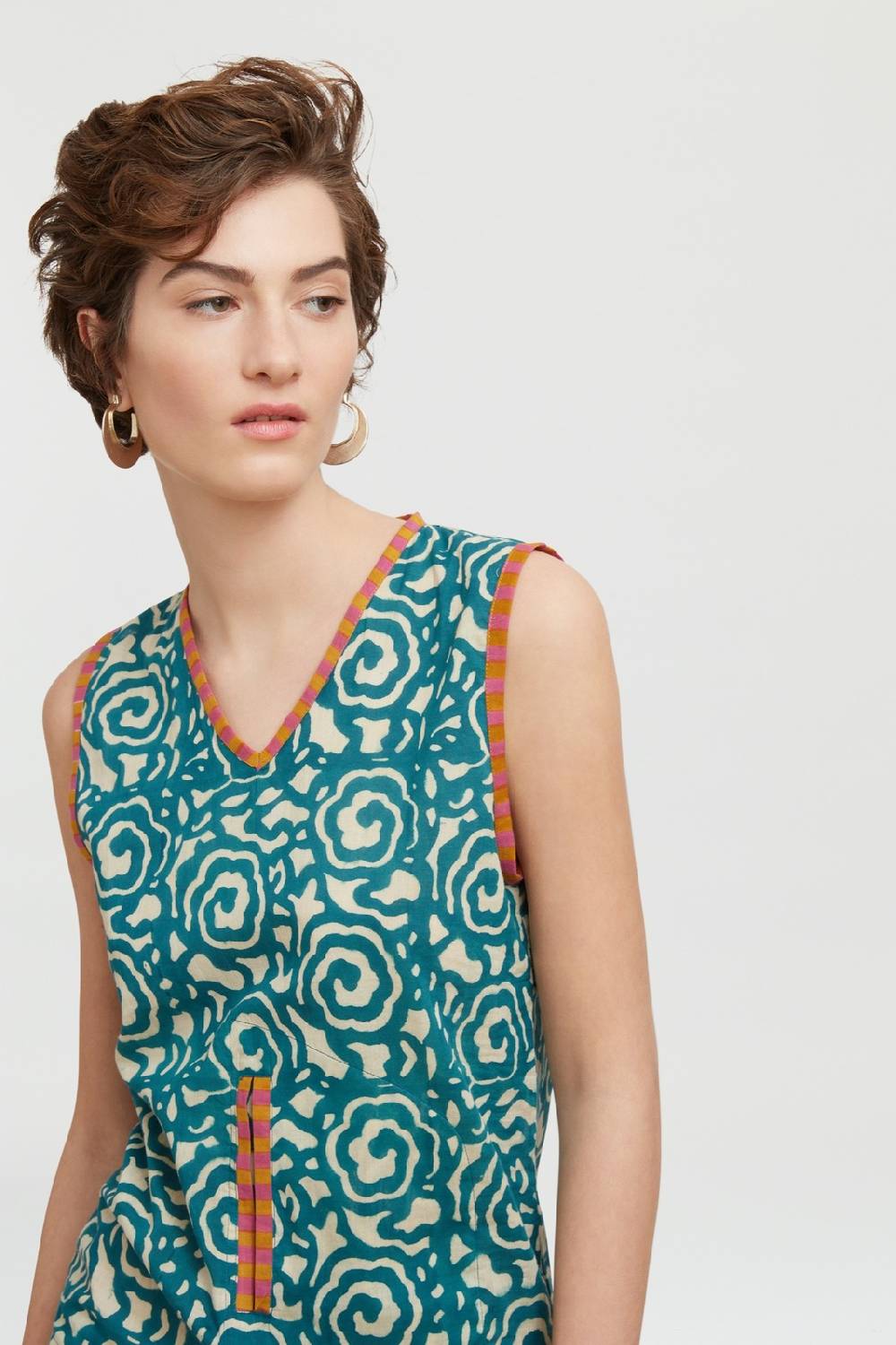 Lisa Corti top banyan spiral peacock natural Negozi Online