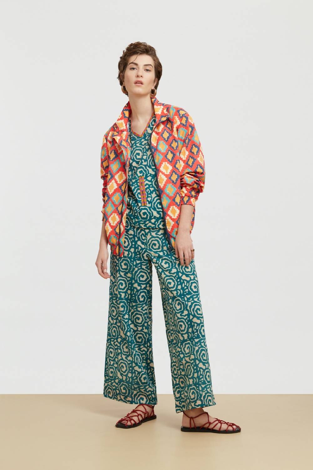 Lisa Corti top banyan spiral peacock natural Negozi Online