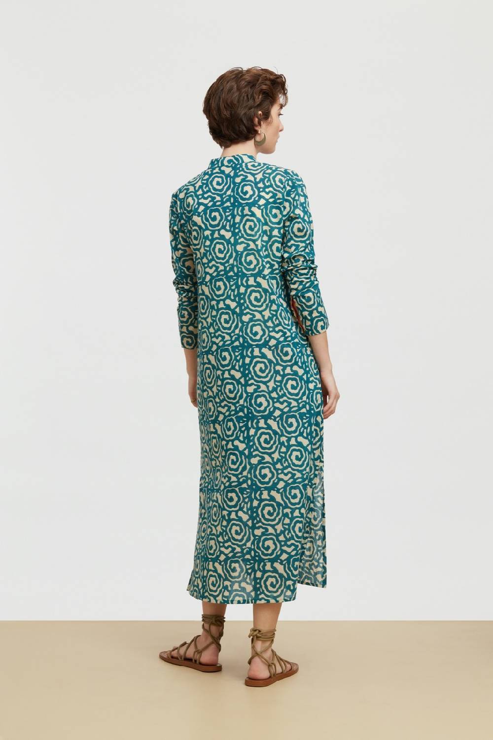 Lisa Corti kurta lunga aperta spiral peacock natural Shopping Online