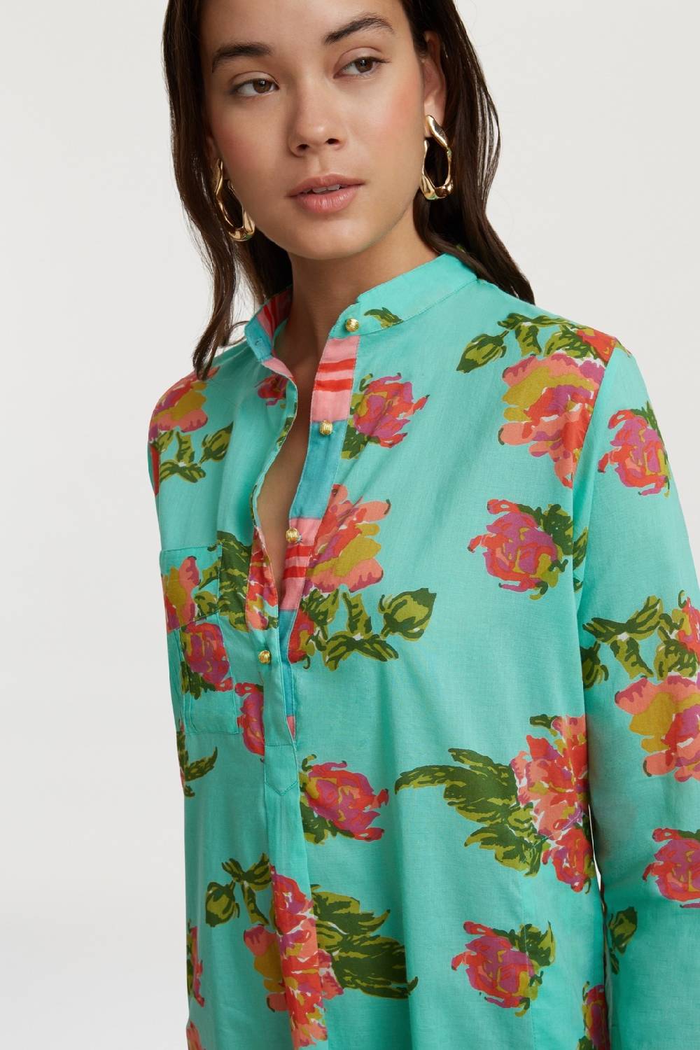 Lisa Corti kurta corta azhar flower aqua Prezzo Ridotto