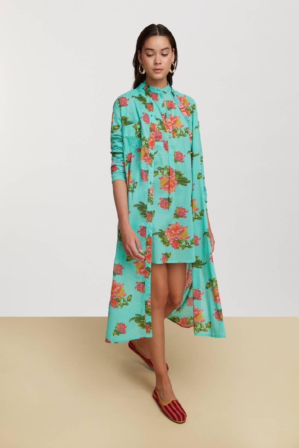 Lisa Corti kurta corta azhar flower aqua Prezzo Ridotto