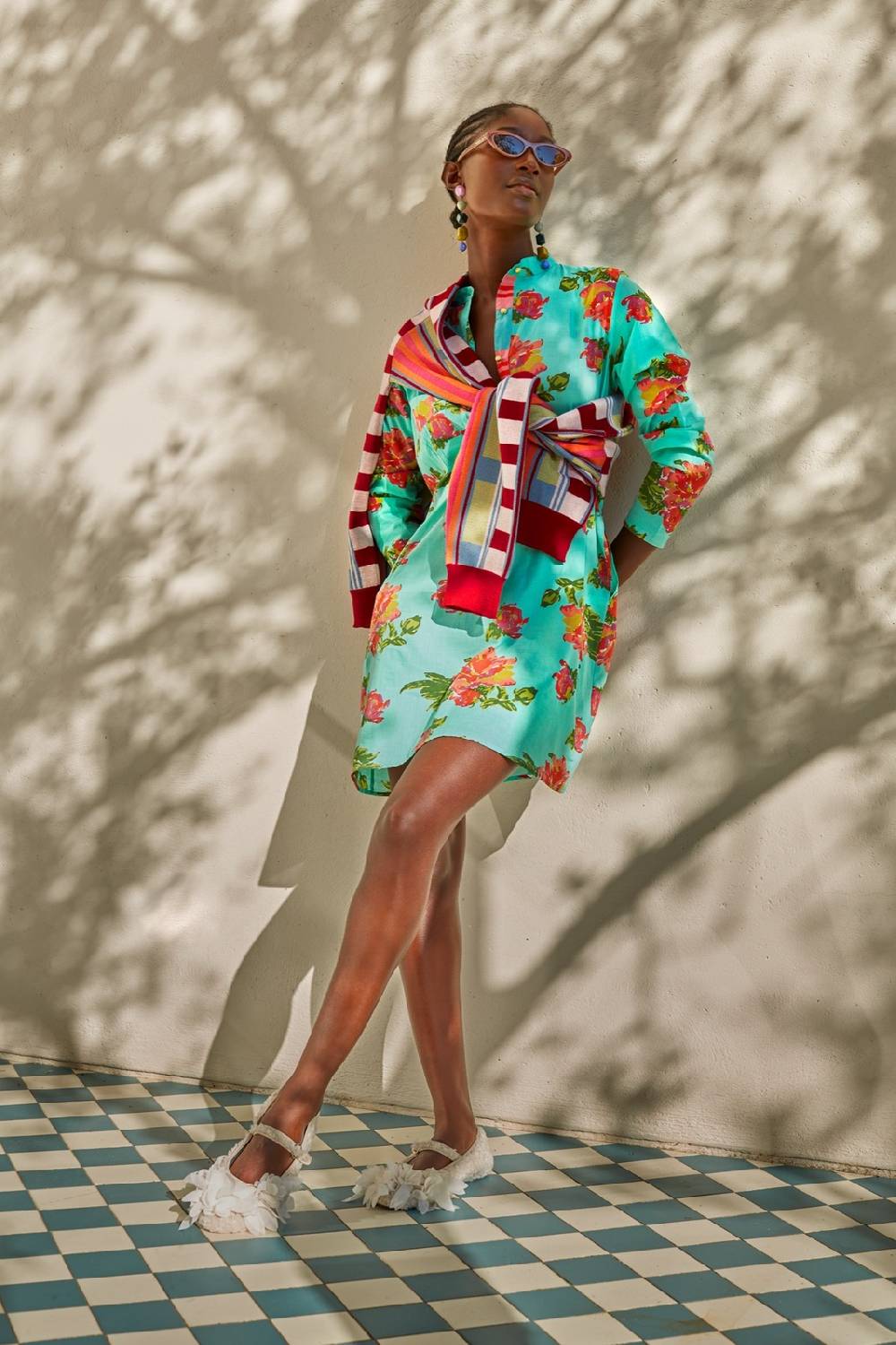 Lisa Corti kurta corta azhar flower aqua Prezzo Ridotto