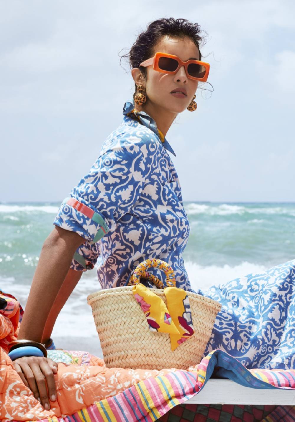 Lisa Corti borsa mercato in paglia oro rebecca de ravenel x lisa corti Novità