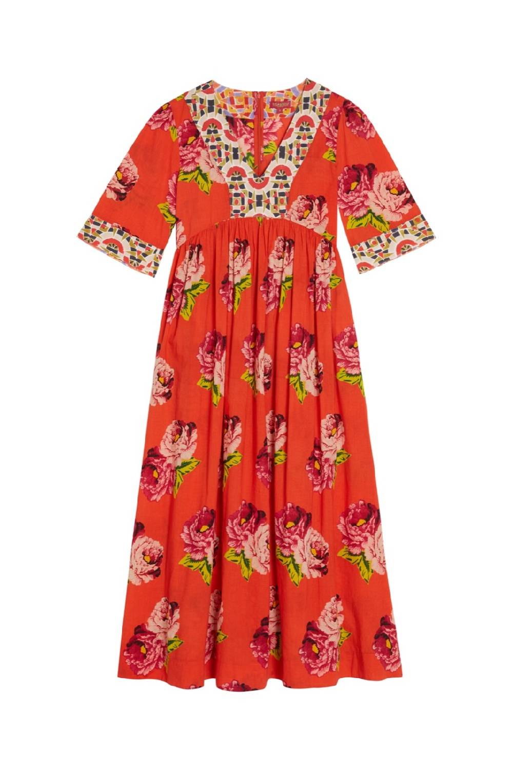 Lisa Corti abito gypsy folk rose coral Economico