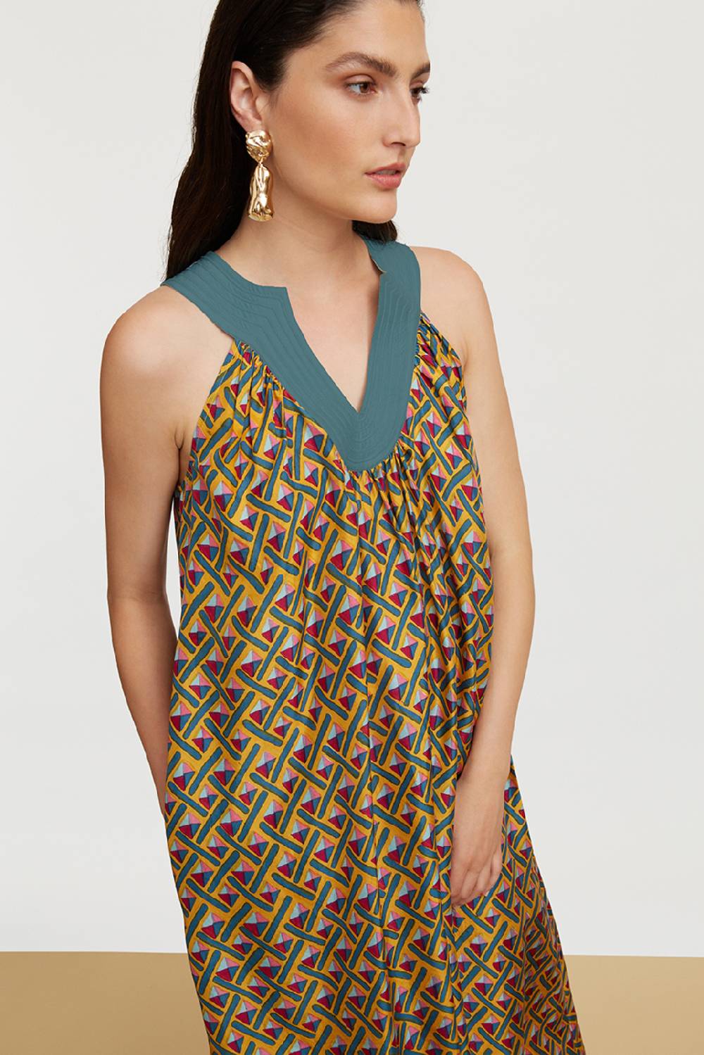 Lisa Corti abito ninbu giza gold Saldi Di Fabbrica