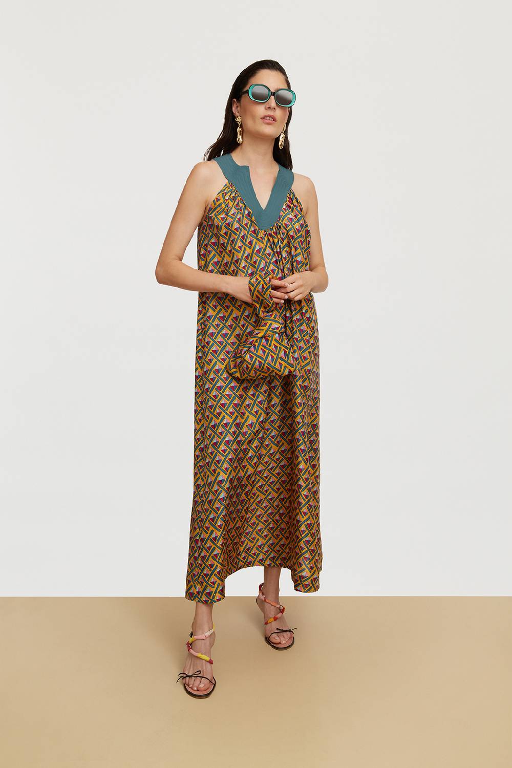 Lisa Corti abito ninbu giza gold Saldi Di Fabbrica