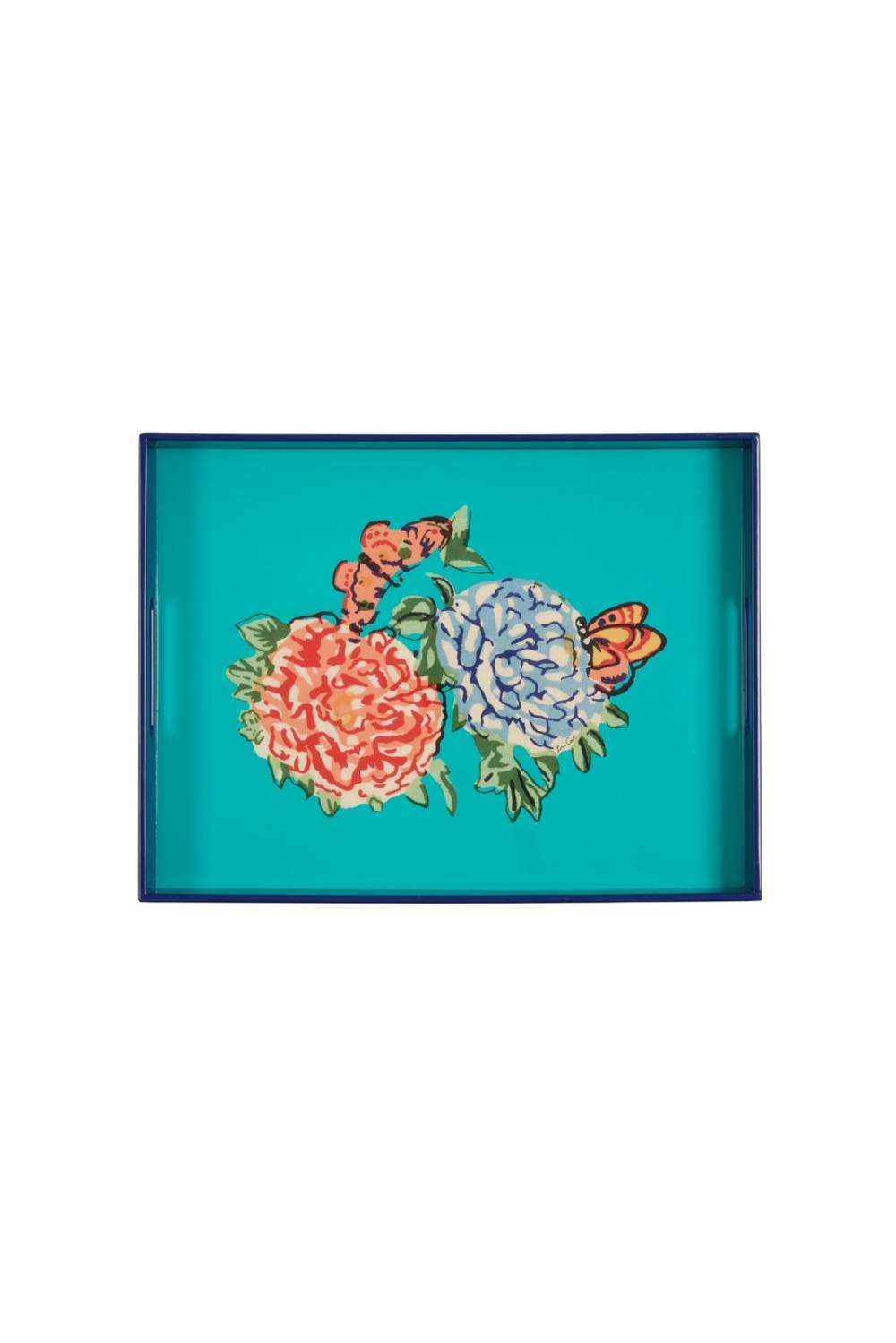 Lisa Corti vassoio rettangolare queen flower green