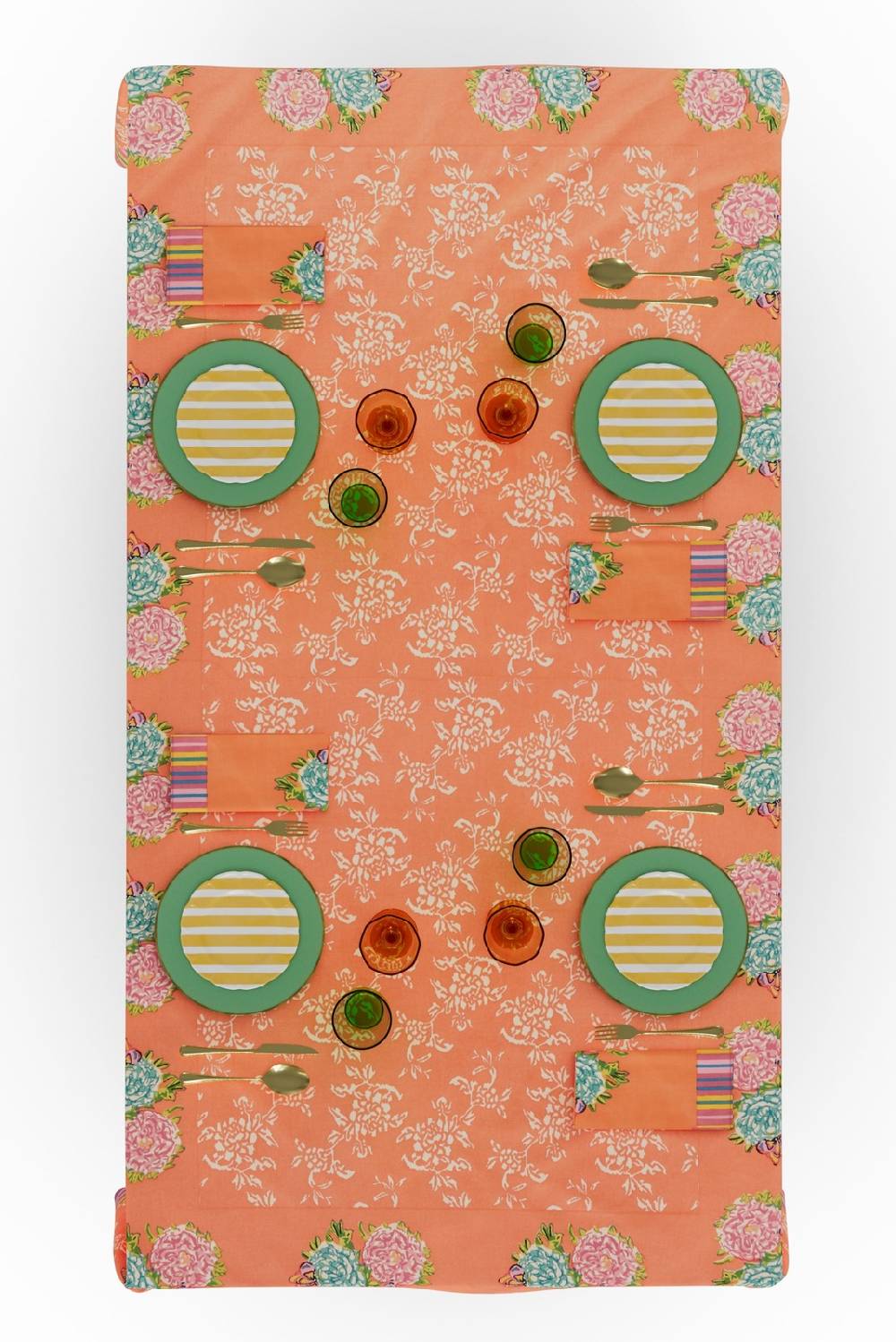 Lisa Corti telo cotone 140x240cm kandem queen peach Spedizione Gratuita