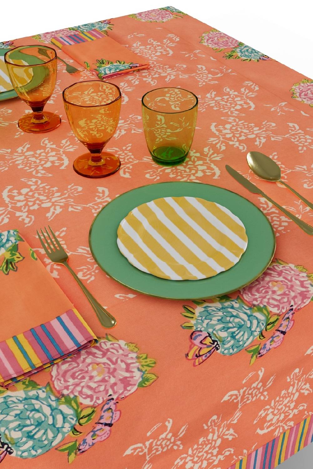 Lisa Corti telo cotone 140x240cm kandem queen peach Spedizione Gratuita