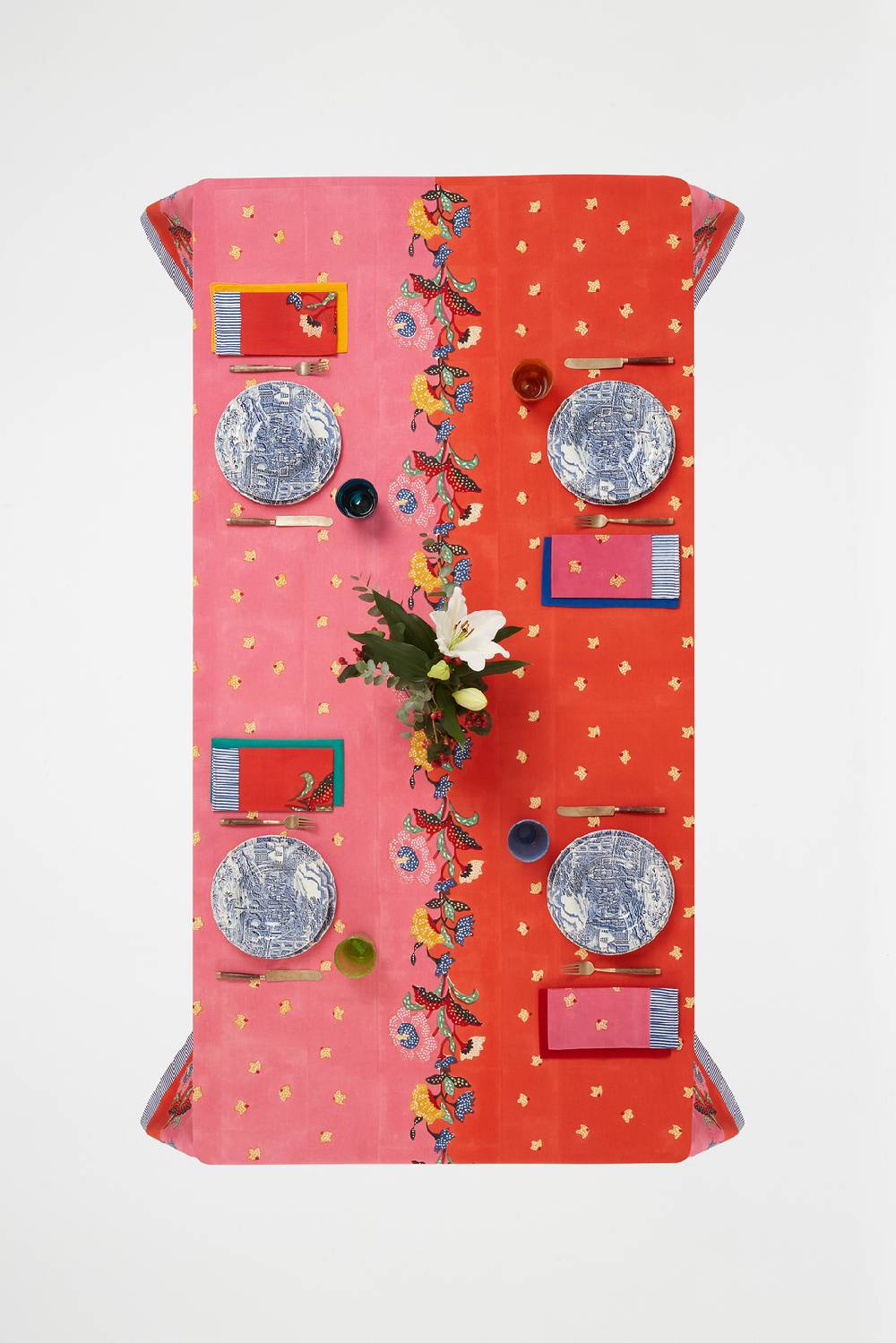 Lisa Corti telo cotone 140x240cm indonesian red rose Soddisfazione Garantita