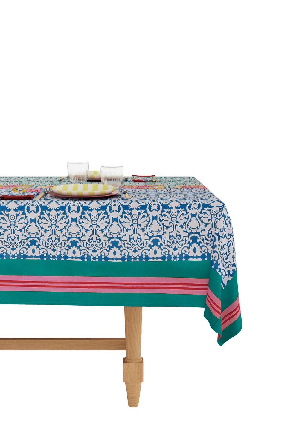 Lisa Corti telo cotone 140x240cm dam dam veronese blue Qualità Garantita