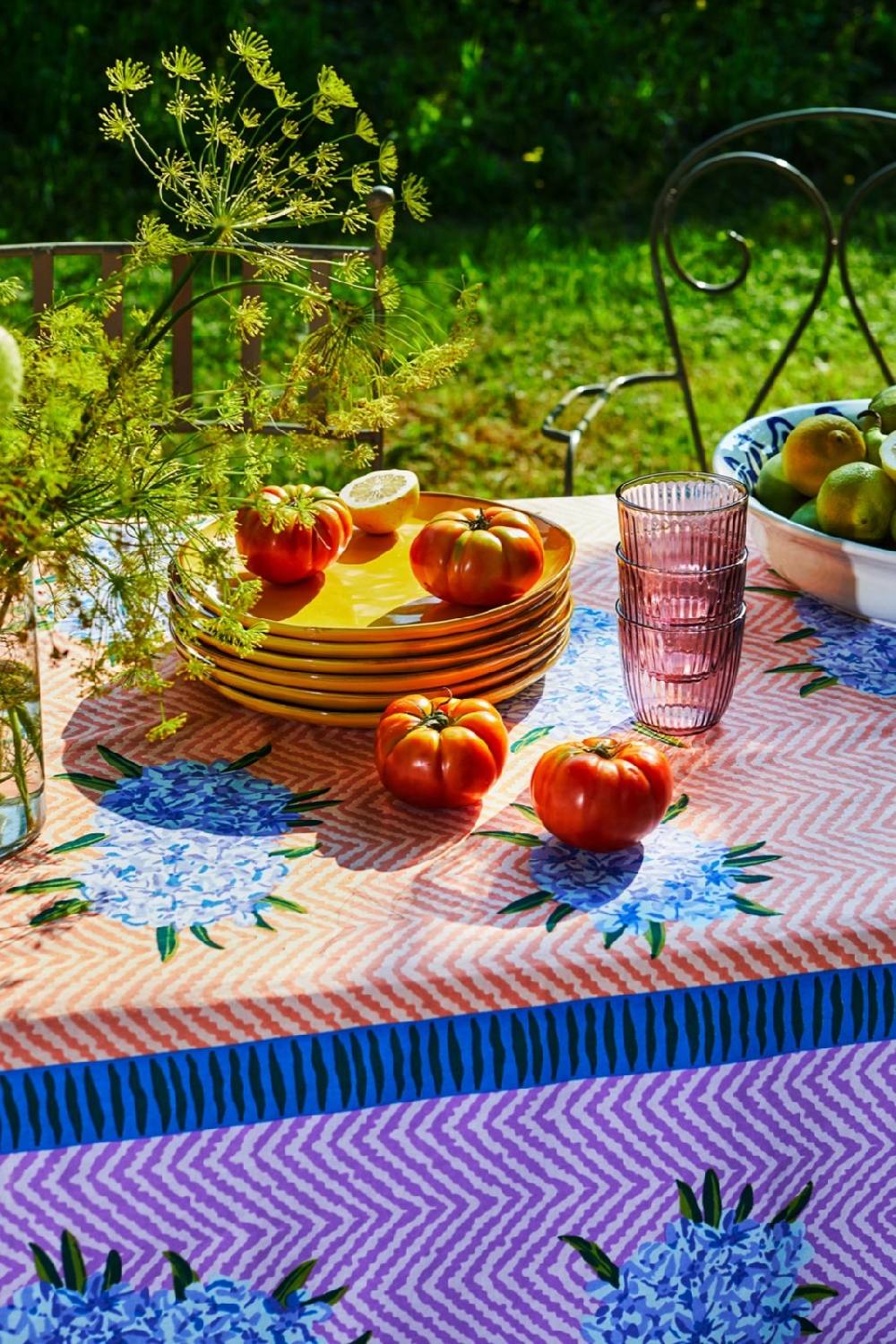 Lisa Corti telo cotone 140x240cm oleander lilac peach Acquista Ora