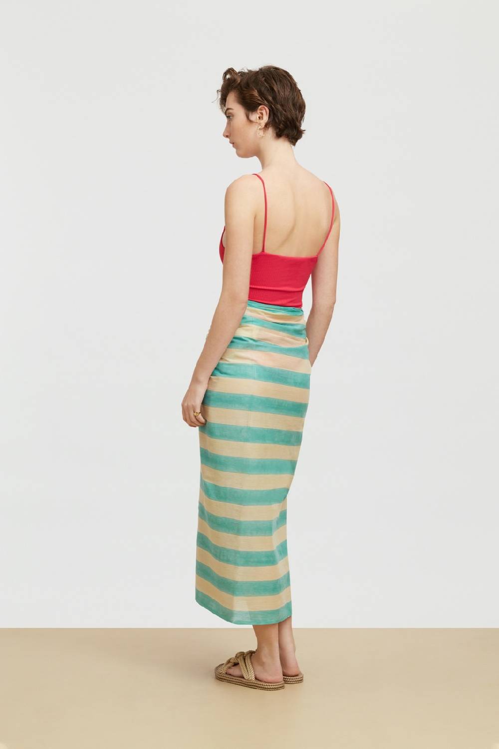 Lisa Corti pareo issimo x lisa corti bouganville stripes white veronese Economico