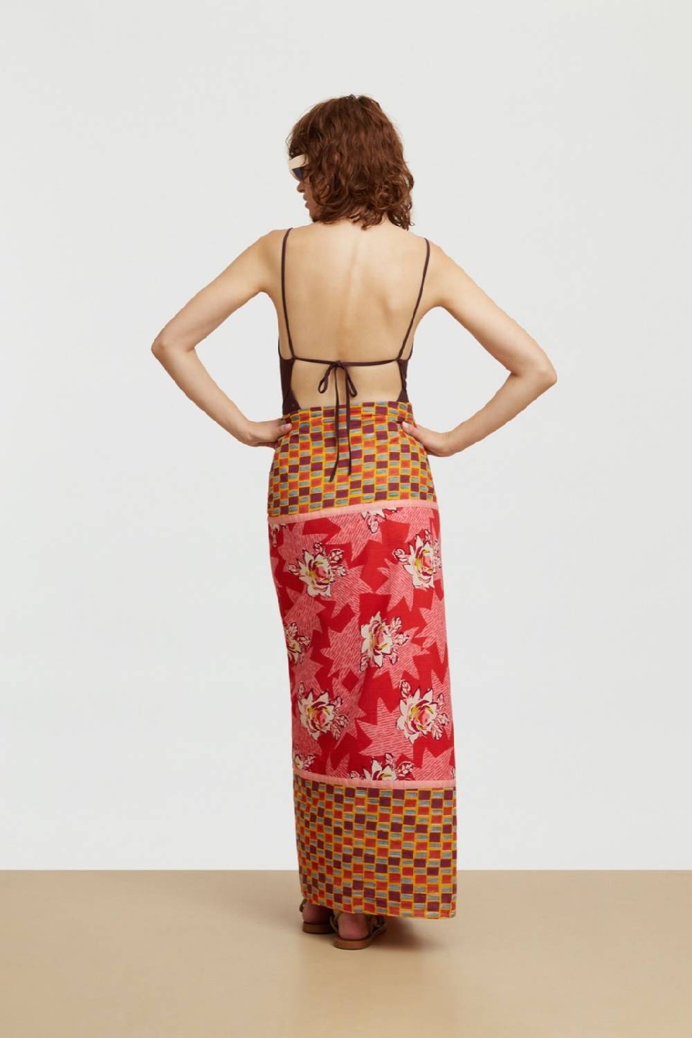 Lisa Corti pareo star flower red Negozio