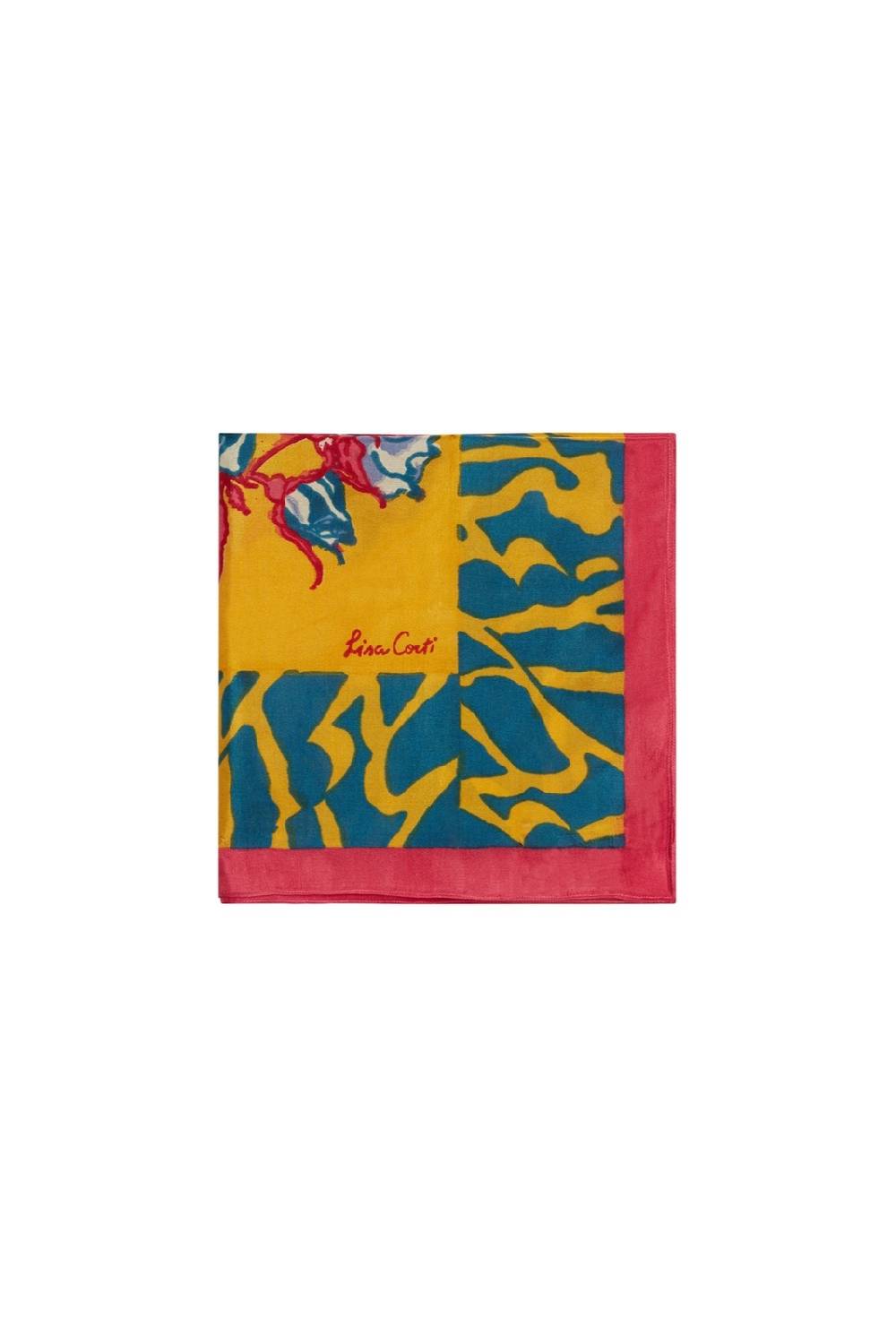 Lisa Corti pochette seta rosa spina orange 2025