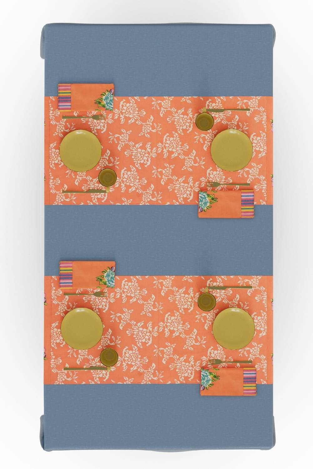 Lisa Corti tovaglietta doppia cotone 50x150cm kandem queen peach In Linea