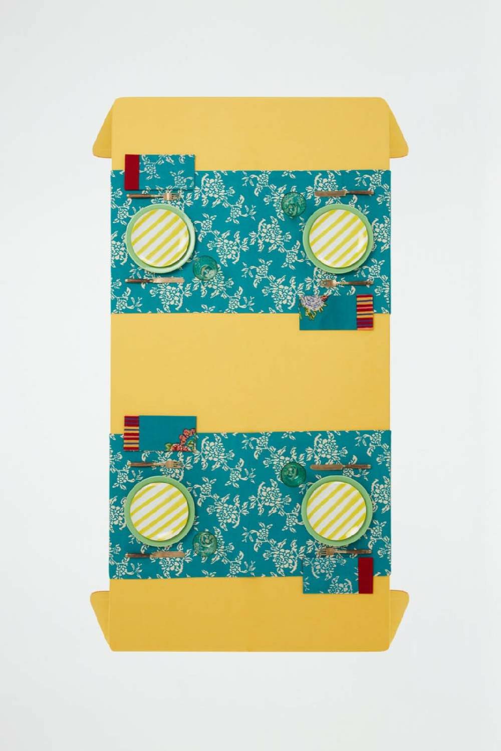 Lisa Corti tovaglietta doppia cotone 50x150cm kandem queen green Acquista Ora