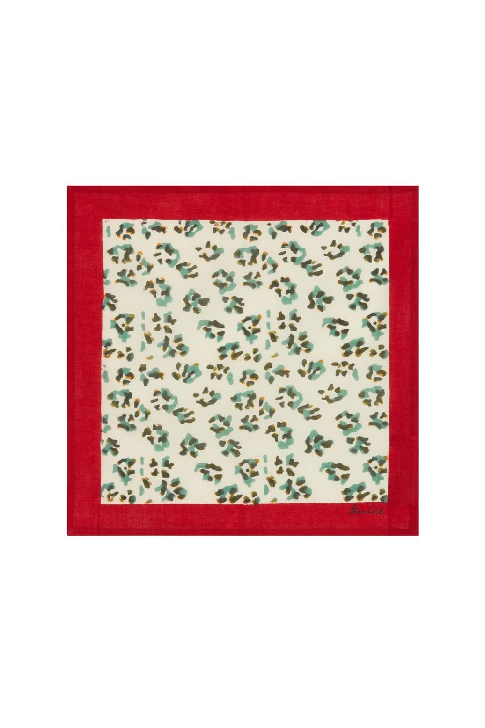 Lisa Corti tovagliolo cotone leopard touch sky