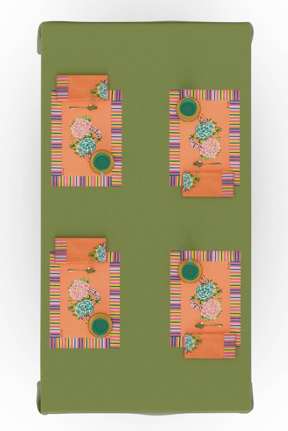 Lisa Corti tovagliolo cotone 50x50cm kandem flower peach Shopping Online