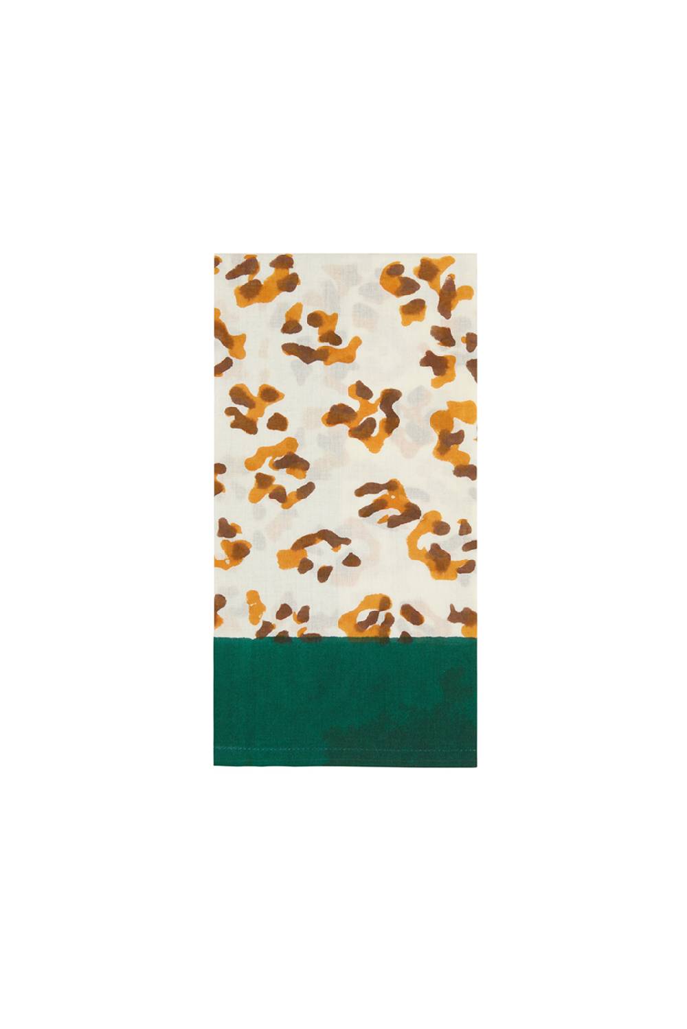 Lisa Corti tovagliolo cotone 50x50cm leopard touch brown Outlet