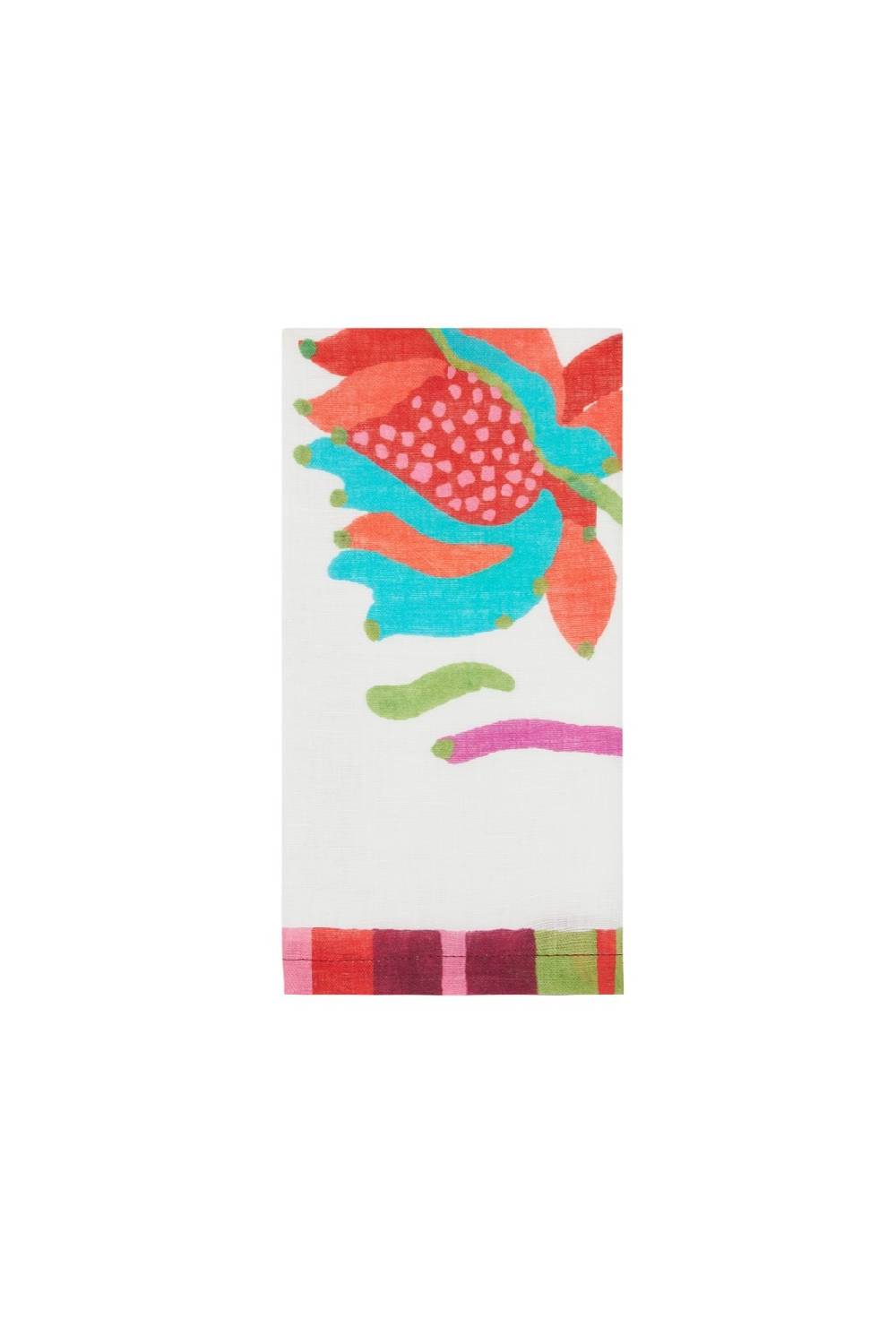 Lisa Corti tovagliolo lino 50x50cm japanese white red turquoise Hotsell