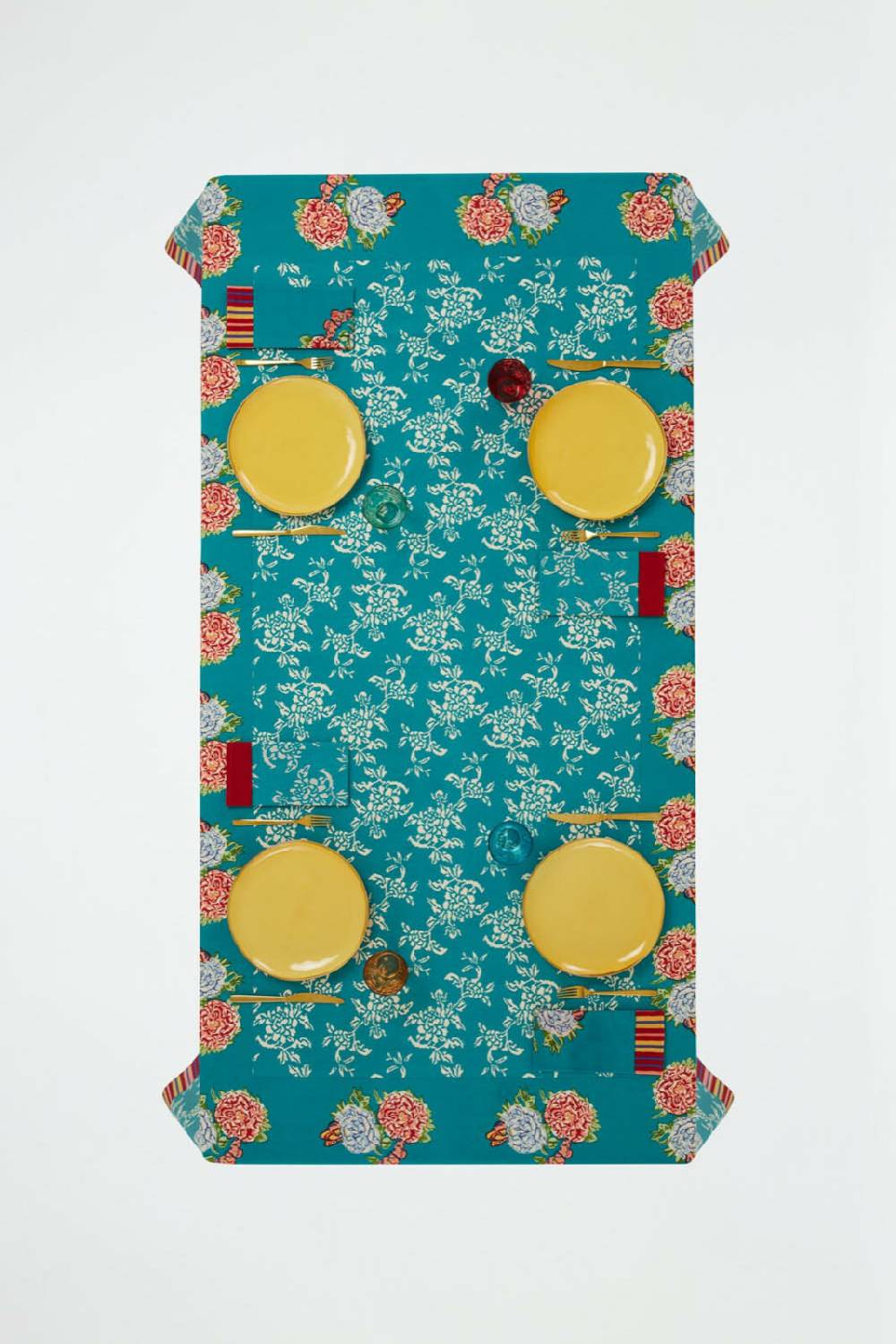 Lisa Corti telo cotone 140x240cm kandem queen green In Linea