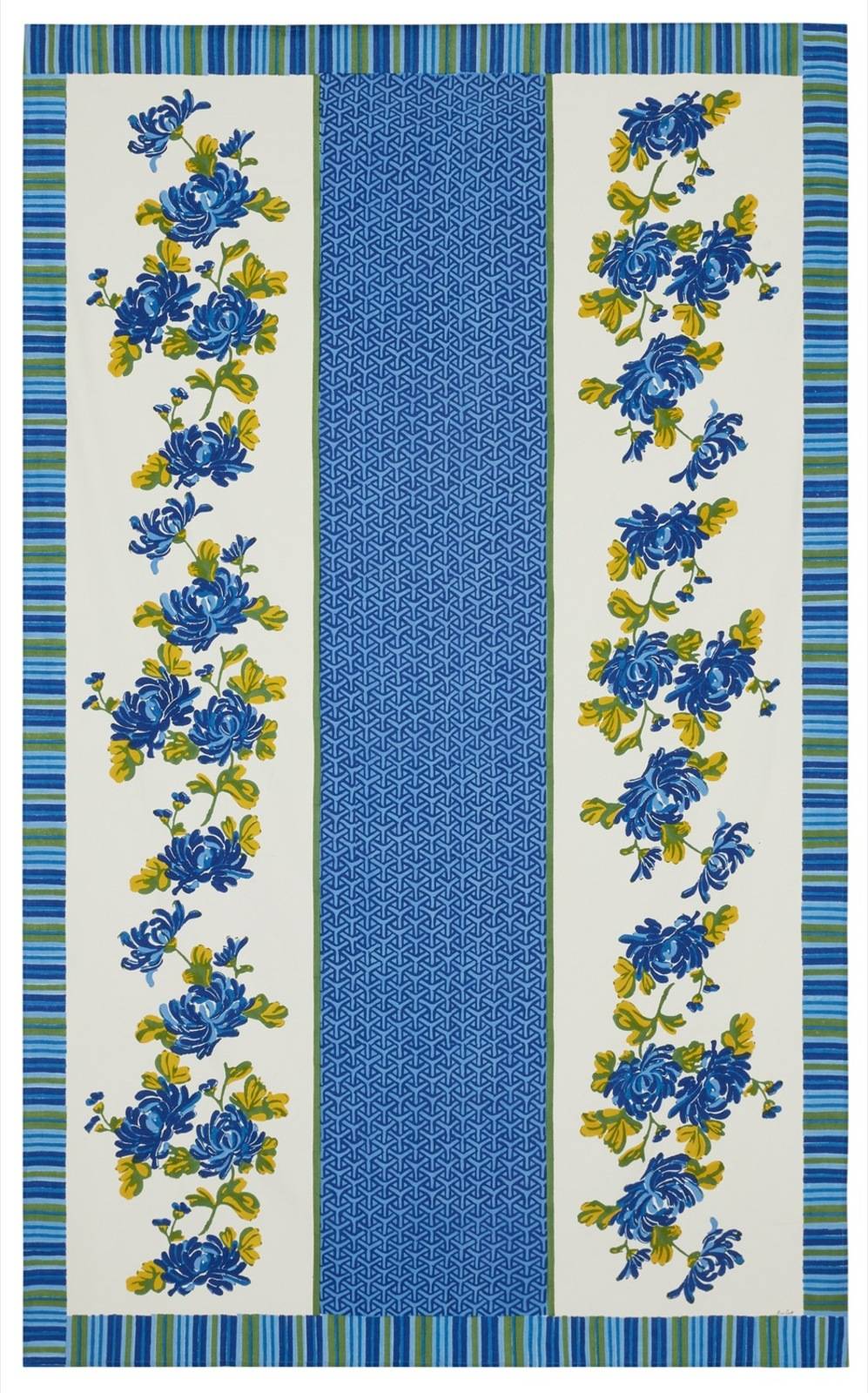 Lisa Corti telo cotone 140x240cm vienna blue cream