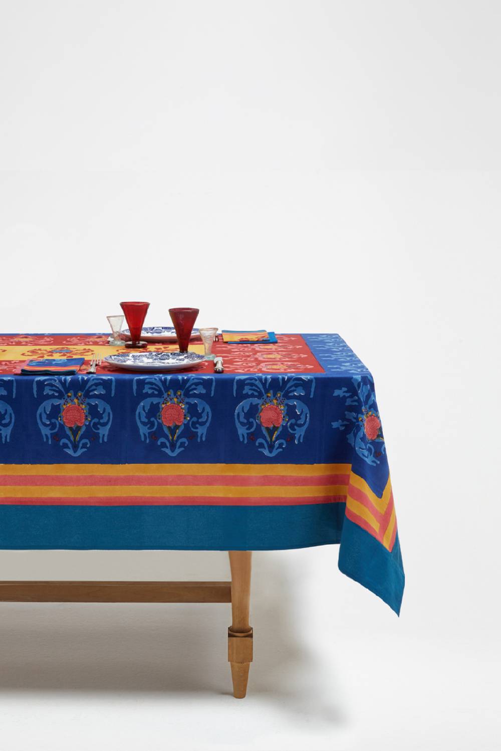 Lisa Corti telo cotone 140x240cm brocade royal blue Vendita