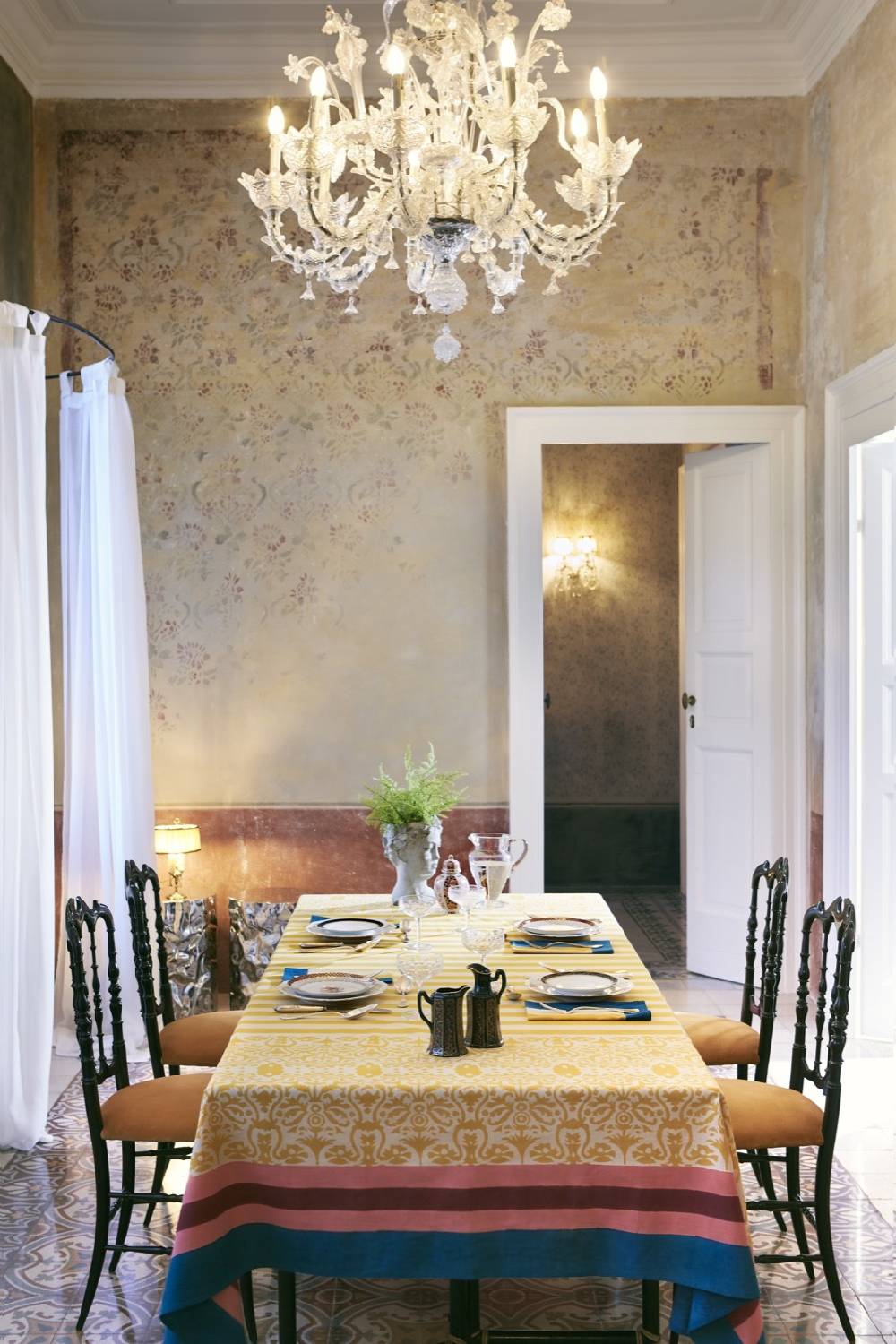 Lisa Corti telo cotone 140x240cm damask design gold Spedizione Gratuita
