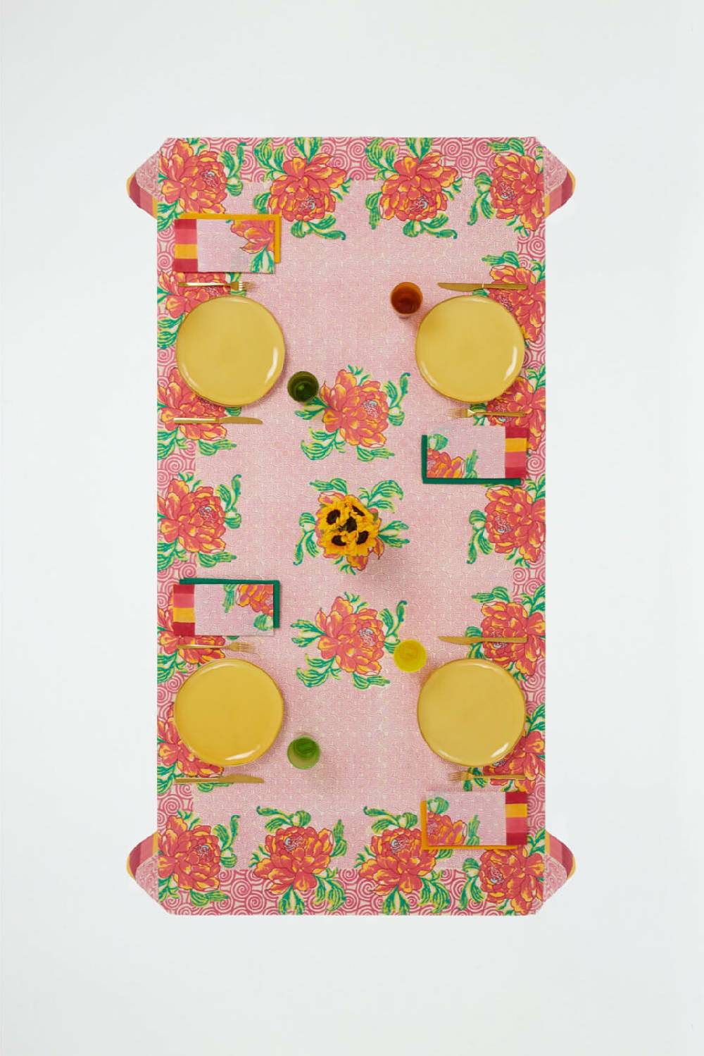 Lisa Corti telo cotone 140x240cm camelia magenta pink Soddisfazione Garantita