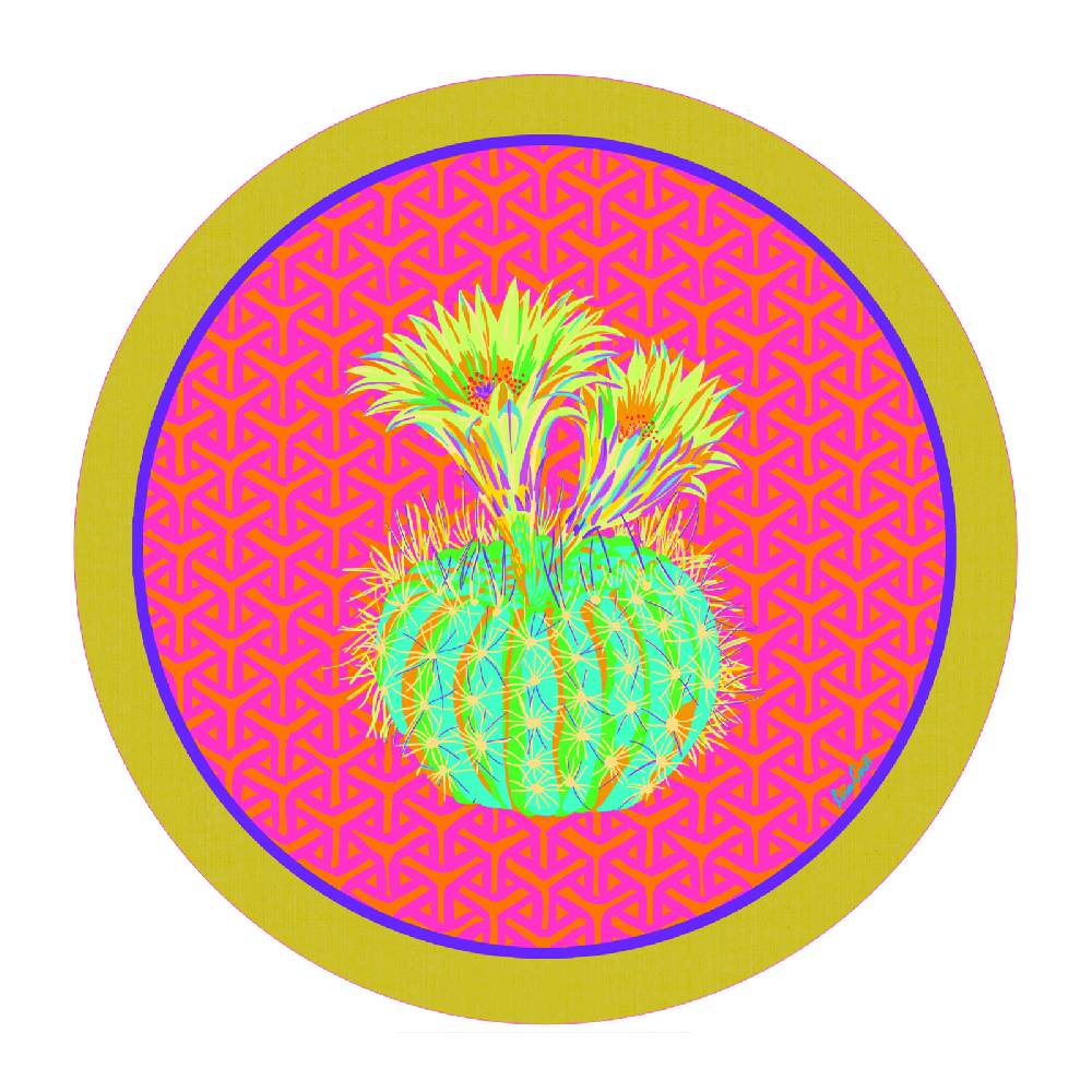 Lisa Corti tovaglietta rigida 34cm cactus fuxia