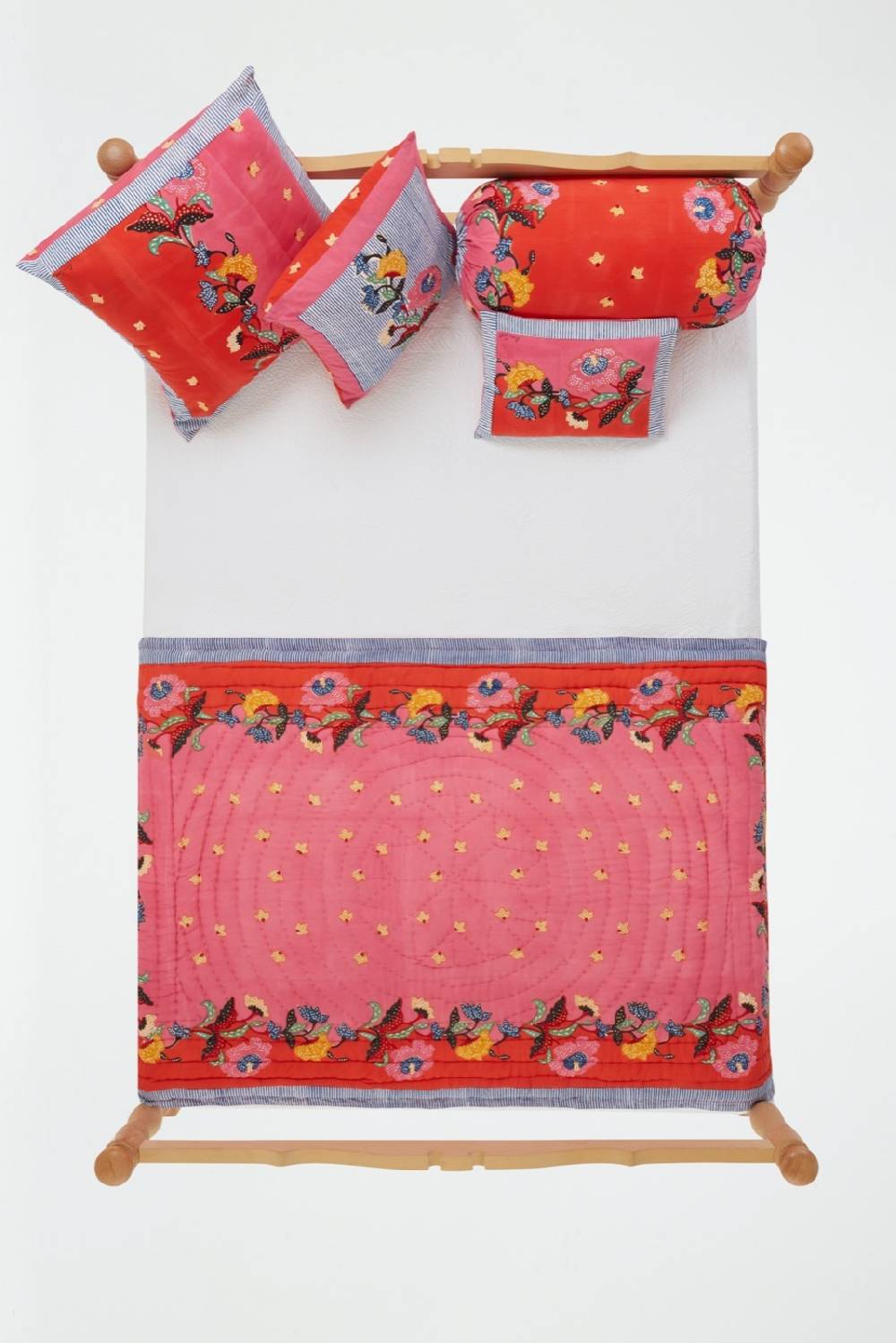 Lisa Corti trapunta reversibile 110x180cm indonesian red rose Vendita