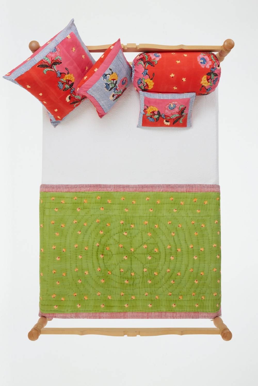 Lisa Corti trapunta reversibile 110x180cm indonesian red rose Vendita