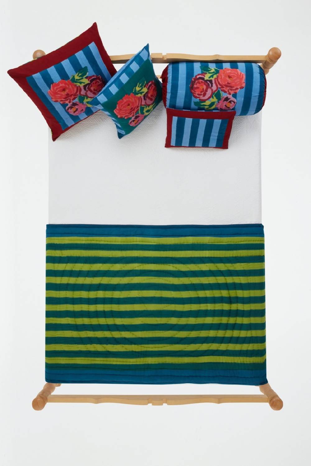 Lisa Corti trapunta reversibile 110x180cm nizam stripes ferozi sugar Qualità Garantita